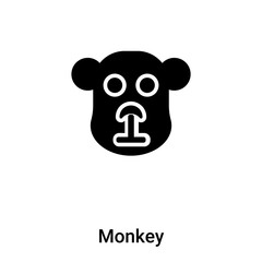 Monkey icon vector isolated on white background, logo concept of Monkey sign on transparent background, black filled symbol