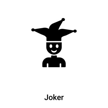 Joker icon vector isolated on white background, logo concept of Joker sign on transparent background, black filled symbol