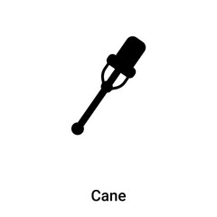 Cane icon vector isolated on white background, logo concept of Cane sign on transparent background, black filled symbol