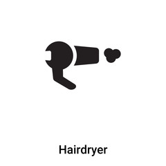 Hairdryer icon vector isolated on white background, logo concept of Hairdryer sign on transparent background, black filled symbol