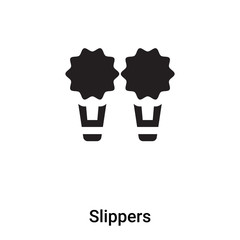 Slippers icon vector isolated on white background, logo concept of Slippers sign on transparent background, black filled symbol