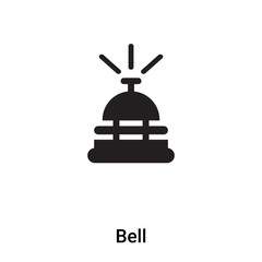 Bell icon vector isolated on white background, logo concept of Bell sign on transparent background, black filled symbol