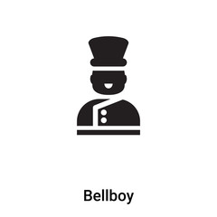 Bellboy icon vector isolated on white background, logo concept of Bellboy sign on transparent background, black filled symbol