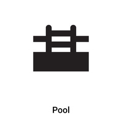 Pool icon vector isolated on white background, logo concept of Pool sign on transparent background, black filled symbol