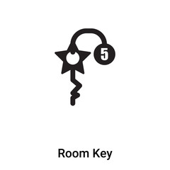 Room Key icon vector isolated on white background, logo concept of Room Key sign on transparent background, black filled symbol