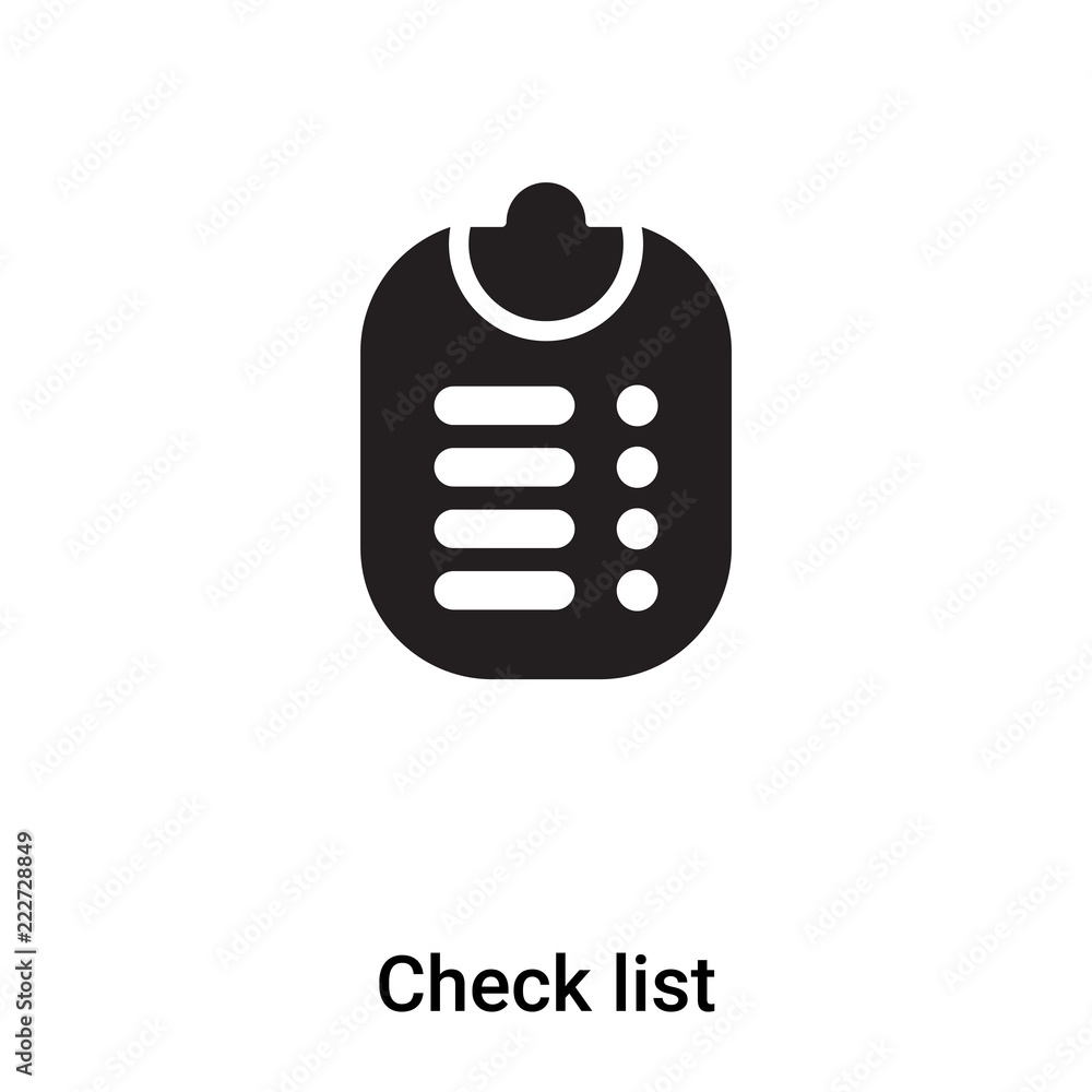 Poster check list icon vector isolated on white background, logo concept of check list sign on transparent 