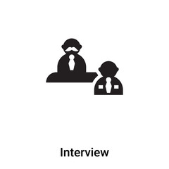 Interview icon vector isolated on white background, logo concept of Interview sign on transparent background, black filled symbol