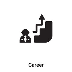 Career icon vector isolated on white background, logo concept of Career sign on transparent background, black filled symbol