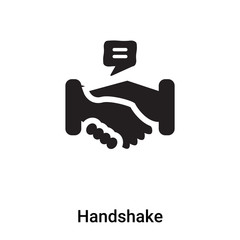 Handshake icon vector isolated on white background, logo concept of Handshake sign on transparent background, black filled symbol