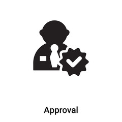 Approval icon vector isolated on white background, logo concept of Approval sign on transparent background, black filled symbol