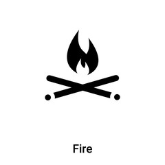 Fire icon vector isolated on white background, logo concept of Fire sign on transparent background, black filled symbol