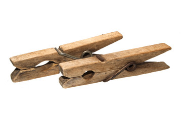 Clothespin isolated on white background