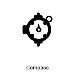Compass icon vector isolated on white background, logo concept of Compass sign on transparent background, black filled symbol