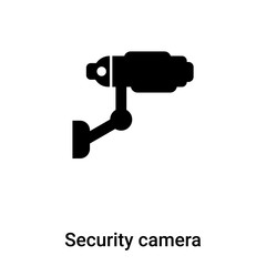 Security camera icon vector isolated on white background, logo concept of Security camera sign on transparent background, black filled symbol