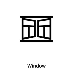 Window icon vector isolated on white background, logo concept of Window sign on transparent background, black filled symbol