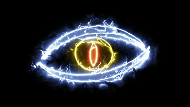 Intro eye of the dragon. Animation of the sign in the energy aura