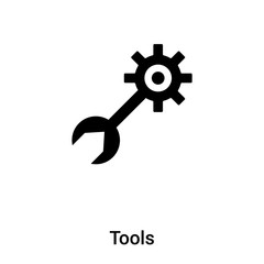 Tools icon vector isolated on white background, logo concept of Tools sign on transparent background, black filled symbol