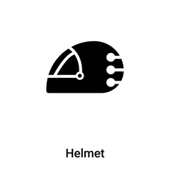 Helmet icon vector isolated on white background, logo concept of Helmet sign on transparent background, black filled symbol