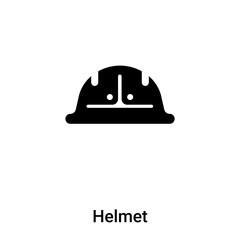 Helmet icon vector isolated on white background, logo concept of Helmet sign on transparent background, black filled symbol