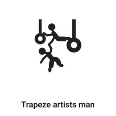 Trapeze artists man icon vector isolated on white background, logo concept of Trapeze artists man sign on transparent background, black filled symbol