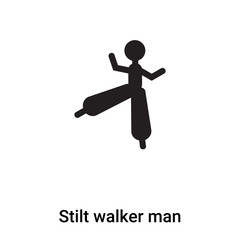 Stilt walker man icon vector isolated on white background, logo concept of Stilt walker man sign on transparent background, black filled symbol