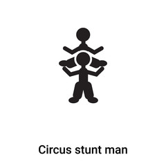 Circus stunt man icon vector isolated on white background, logo concept of Circus stunt man sign on transparent background, black filled symbol