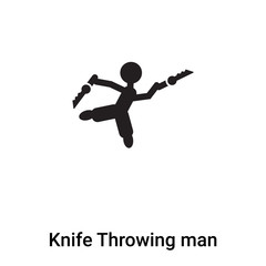 Fototapeta na wymiar Knife Throwing man icon vector isolated on white background, logo concept of Knife Throwing man sign on transparent background, black filled symbol