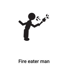 Fire eater man icon vector isolated on white background, logo concept of Fire eater man sign on transparent background, black filled symbol