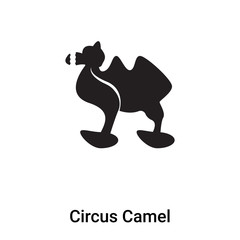 Fototapeta premium Circus Camel icon vector isolated on white background, logo concept of Circus Camel sign on transparent background, black filled symbol