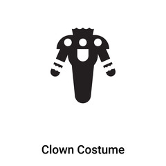 Clown Costume icon vector isolated on white background, logo concept of Clown Costume sign on transparent background, black filled symbol