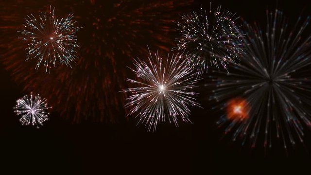Colorful firework animation motion background.
