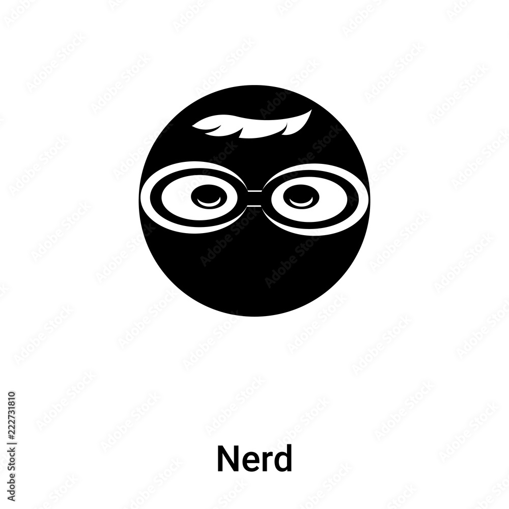 Poster nerd icon vector isolated on white background, logo concept of nerd sign on transparent background, 