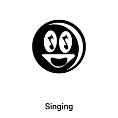 Fototapeta premium Singing icon vector isolated on white background, logo concept of Singing sign on transparent background, black filled symbol