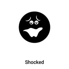 Shocked icon vector isolated on white background, logo concept of Shocked sign on transparent background, black filled symbol