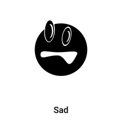 Obraz premium Sad icon vector isolated on white background, logo concept of Sad sign on transparent background, black filled symbol
