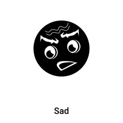 Fototapeta premium Sad icon vector isolated on white background, logo concept of Sad sign on transparent background, black filled symbol