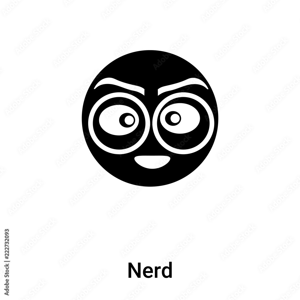 Poster nerd icon vector isolated on white background, logo concept of nerd sign on transparent background, 