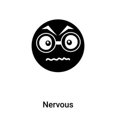 Obraz premium Nervous icon vector isolated on white background, logo concept of Nervous sign on transparent background, black filled symbol
