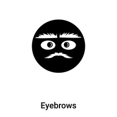 Eyebrows icon vector isolated on white background, logo concept of Eyebrows sign on transparent background, black filled symbol