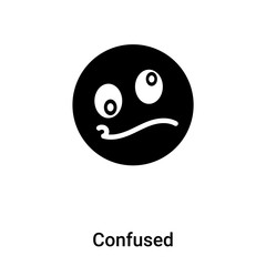 Confused icon vector isolated on white background, logo concept of Confused sign on transparent background, black filled symbol