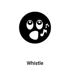 Whistle icon vector isolated on white background, logo concept of Whistle sign on transparent background, black filled symbol