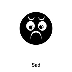 Sad icon vector isolated on white background, logo concept of Sad sign on transparent background, black filled symbol