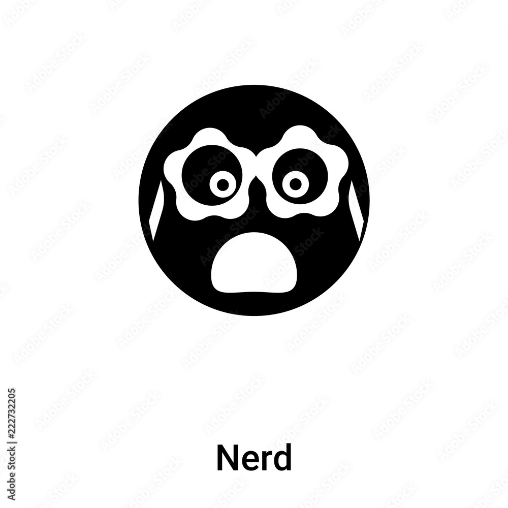 Poster nerd icon vector isolated on white background, logo concept of nerd sign on transparent background, 