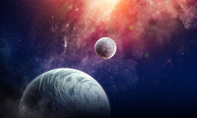 Plakat Space planets and nebula
