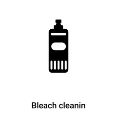 Bleach cleanin icon vector isolated on white background, logo concept of Bleach cleanin sign on transparent background, black filled symbol