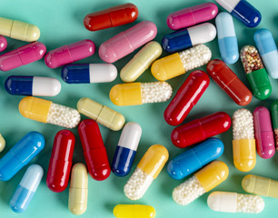 Different medicine capsules and pils