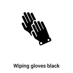 Wiping gloves black pair icon vector isolated on white background, logo concept of Wiping gloves black pair sign on transparent background, black filled symbol