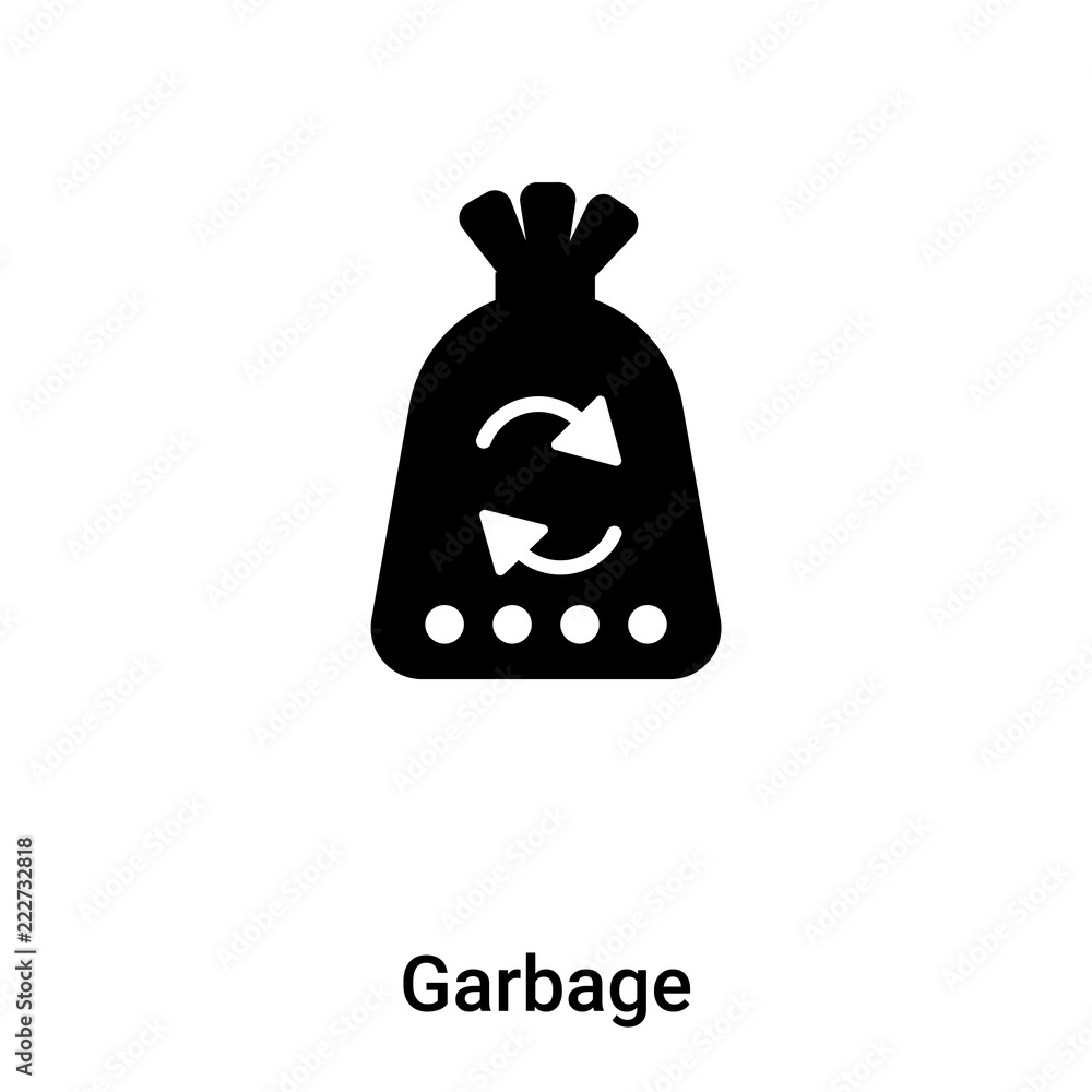 Poster garbage icon vector isolated on white background, logo concept of garbage sign on transparent backgr