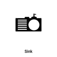 Sink icon vector isolated on white background, logo concept of Sink sign on transparent background, black filled symbol