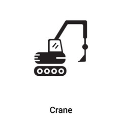Obraz premium Crane icon vector isolated on white background, logo concept of Crane sign on transparent background, black filled symbol